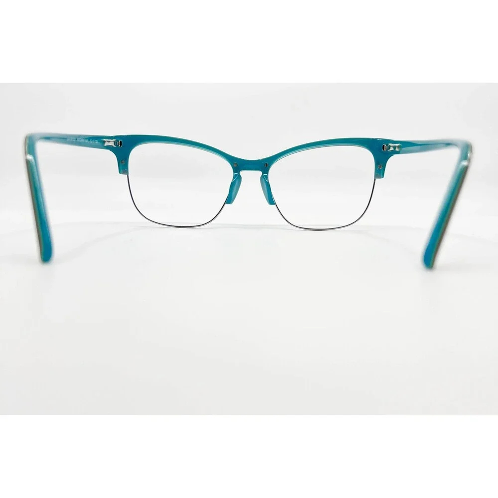 American Angel Eyeglasses Womens Brown Teal Cat Eye AA W1001 52-17-135